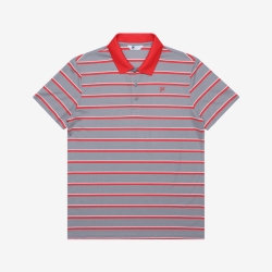 Fila Golf Pinstripe - Miesten Poolopaita - Punainen | FI-29905